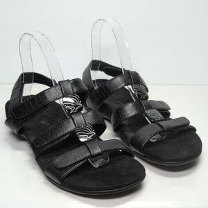 Vionic Amber Orthoheel black strappy sandals womans size 9 EU 41